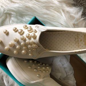 Kate Spade Keds Pearl Cream Triple Decker Platform Sneakers Women’s